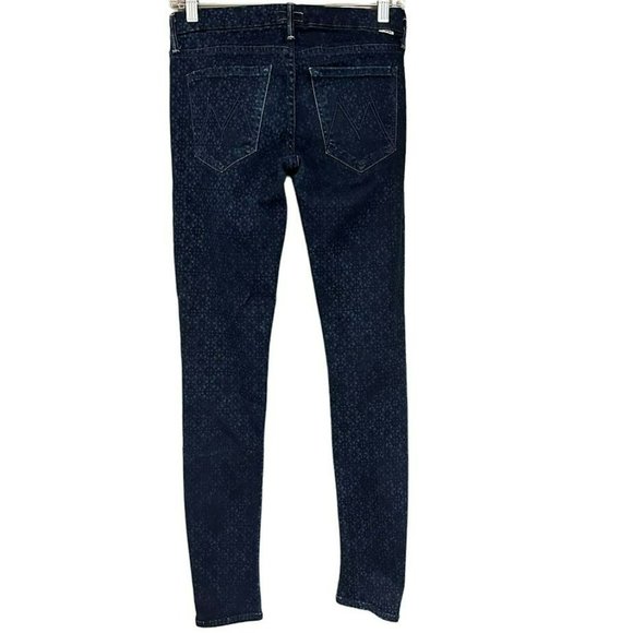 Mother The Looker Foulard Me Once Pattern Dark Wash Skinny Jeans Womens 26 - Picture 2 of 6